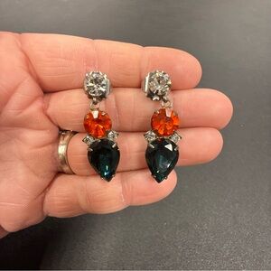 Sorrelli Collegiate Dangle Earrings - Green & Orange - Miami - FAMU